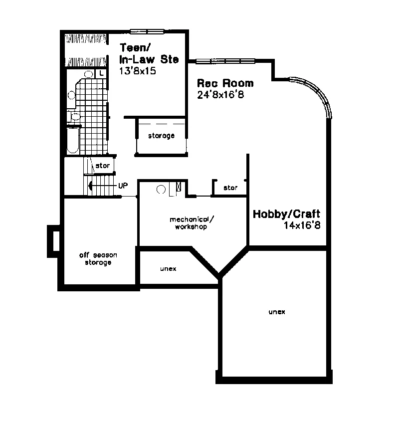 Modern House Plan Lower Level Floor - Maya Luxury Home 072D-0640 - Shop House Plans and More