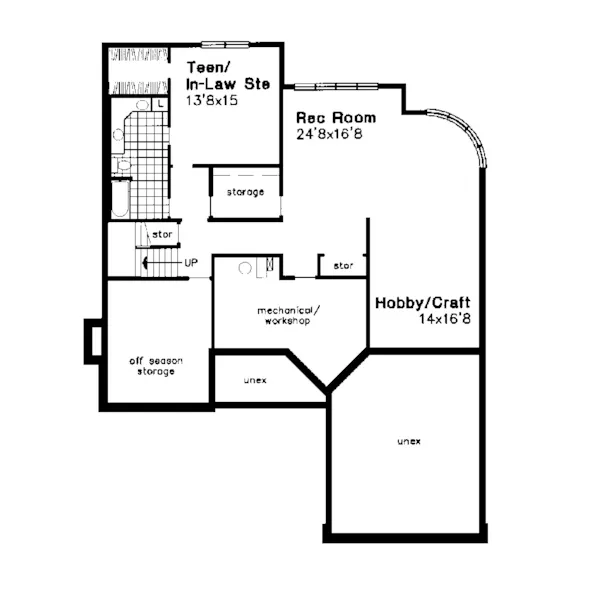 Contemporary House Plan Lower Level Floor - Maya Luxury Home 072D-0640 - Shop House Plans and More