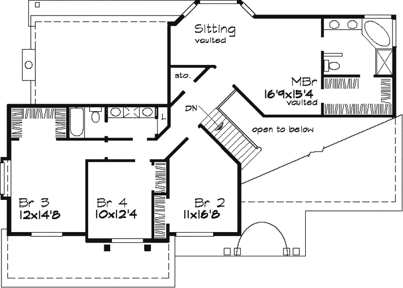 Southern House Plan Second Floor - Parkwood Traditional Home 072D-0646 - Shop House Plans and More