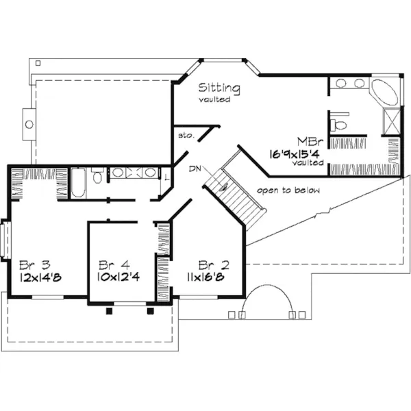 Modern House Plan Second Floor - Parkwood Traditional Home 072D-0646 - Shop House Plans and More