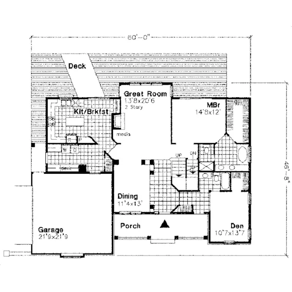 Farmhouse Plan First Floor - Elkington Country Home 072D-0648 - Search House Plans and More