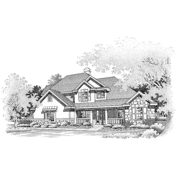 Farmhouse Plan Front of Home - Elkington Country Home 072D-0648 - Search House Plans and More