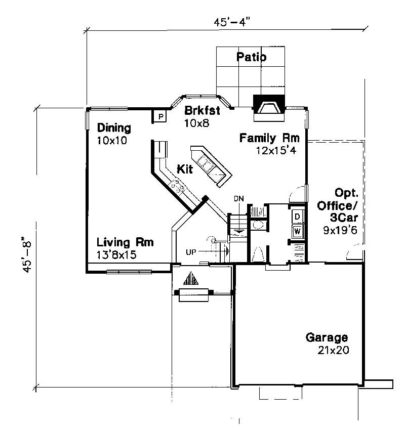Modern House Plan First Floor - Tallis Country French Home 072D-0651 - Shop House Plans and More