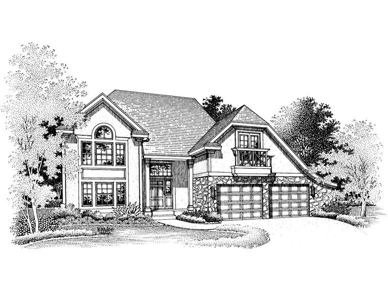 Modern House Plan Front of Home - Tallis Country French Home 072D-0651 - Shop House Plans and More