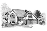 Tudor House Plan Front of Home - Tallis Country French Home 072D-0651 - Shop House Plans and More