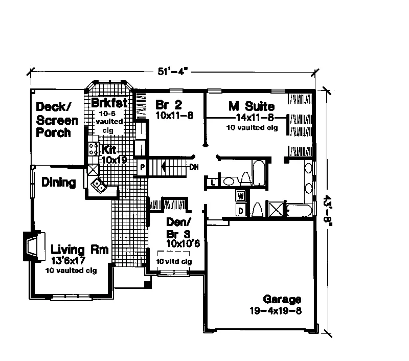 Traditional House Plan First Floor - Ballard Woods Rustic Ranch Home 072D-0653 - Search House Plans and More