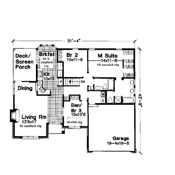 Southern House Plan First Floor - Ballard Woods Rustic Ranch Home 072D-0653 - Search House Plans and More