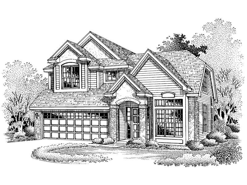 Traditional House Plan Front of Home - Corley Traditional Home 072D-0654 - Search House Plans and More