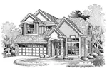 Contemporary House Plan Front of Home - Corley Traditional Home 072D-0654 - Search House Plans and More