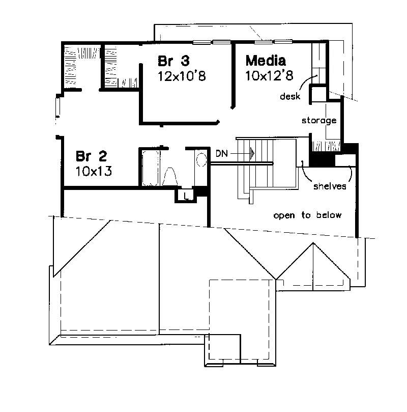 Craftsman House Plan Second Floor - Cooper Creek Tudor Ranch Home 072D-0655 - Search House Plans and More