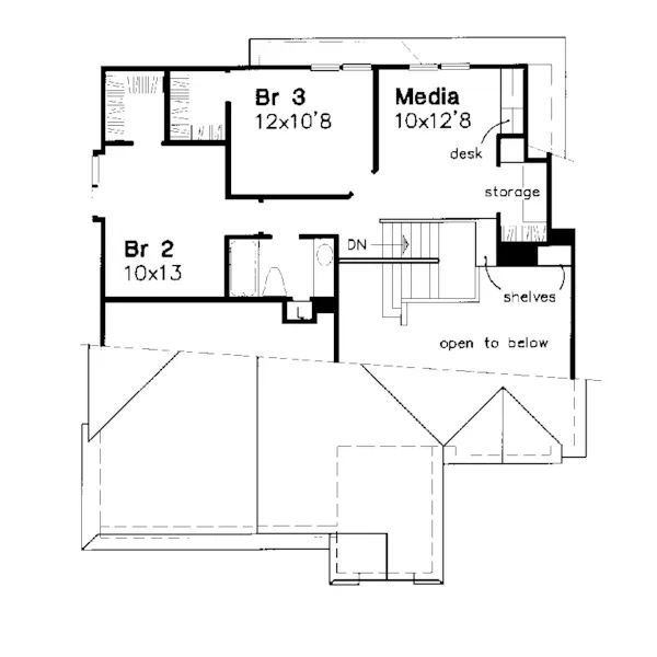 Country House Plan Second Floor - Cooper Creek Tudor Ranch Home 072D-0655 - Search House Plans and More