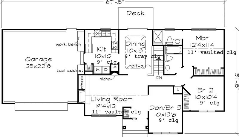 Country House Plan First Floor - Overland Ranch Home 072D-0659 - Shop House Plans and More