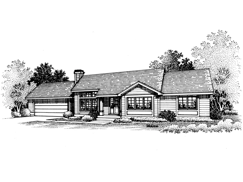 Ranch House Plan Front of Home - Overland Ranch Home 072D-0659 - Shop House Plans and More