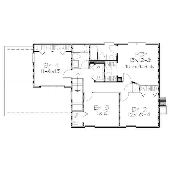 Southern House Plan Second Floor - Merribrook Hill Colonial Home 072D-0660 - Shop House Plans and More