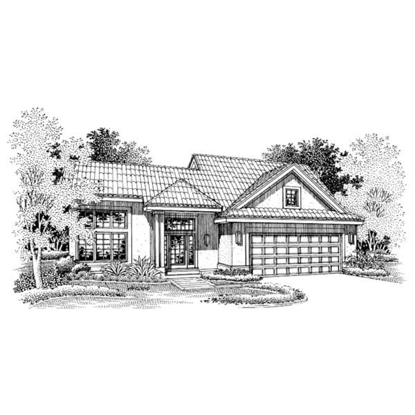 Sunbelt House Plan Front of Home - Mantilla Sunbelt Home 072D-0661 - Shop House Plans and More