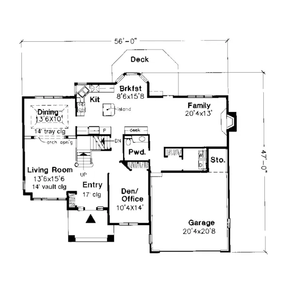 Traditional House Plan First Floor - Ellis Prairie Two-Story Home 072D-0663 - Search House Plans and More