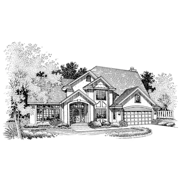 Traditional House Plan Front of Home - Ellis Prairie Two-Story Home 072D-0663 - Search House Plans and More