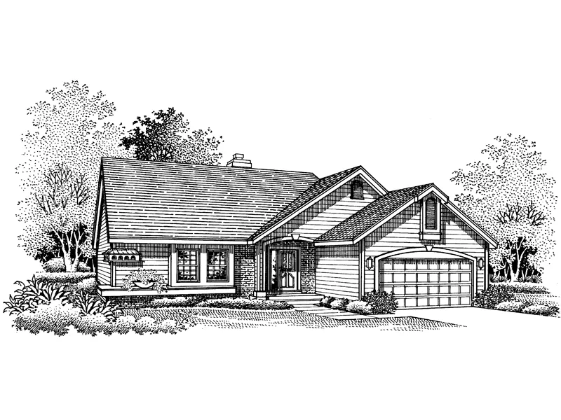 Country House Plan Front of Home - Spicewood Ranch Home 072D-0664 - Shop House Plans and More
