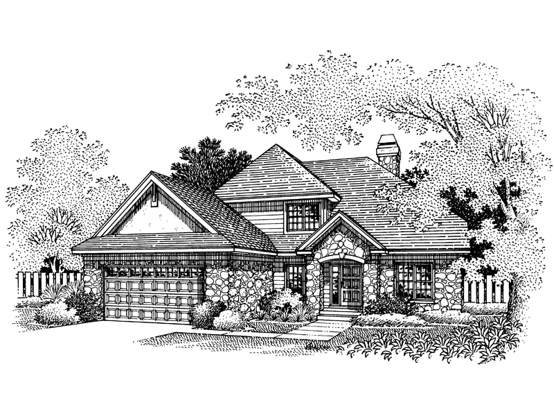 Traditional House Plan Front of Home - Nova European Home 072D-0669 - Shop House Plans and More