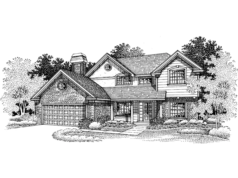 Farmhouse Plan Front of Home - Rockhurst Hill Traditional Home 072D-0670 - Shop House Plans and More