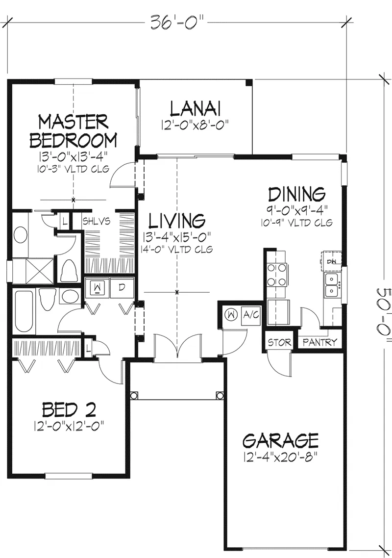 Sunbelt House Plan First Floor - Sandy Bay Sunbelt Ranch Home 072D-0671 - Shop House Plans and More