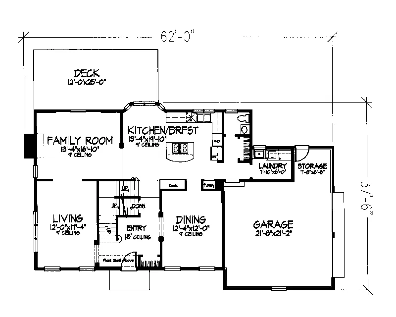 Southern House Plan First Floor - Kersten Colonial Home 072D-0674 - Search House Plans and More