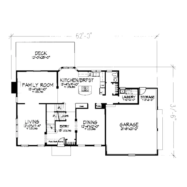 Georgian House Plan First Floor - Kersten Colonial Home 072D-0674 - Search House Plans and More