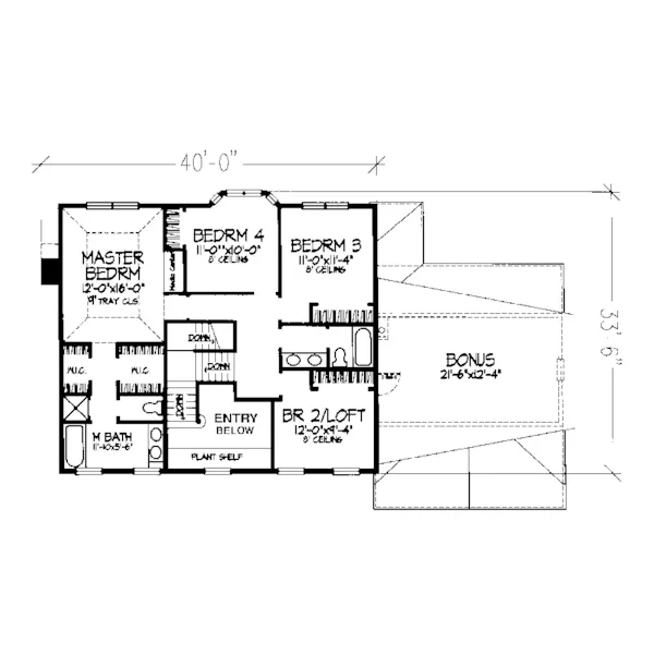 Georgian House Plan Second Floor - Kersten Colonial Home 072D-0674 - Search House Plans and More