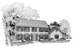 Southern House Plan Front of Home - Kersten Colonial Home 072D-0674 - Search House Plans and More