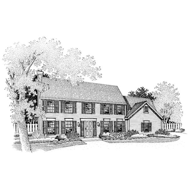 Georgian House Plan Front of Home - Kersten Colonial Home 072D-0674 - Search House Plans and More