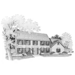 Georgian House Plan Front of Home - Kersten Colonial Home 072D-0674 - Search House Plans and More