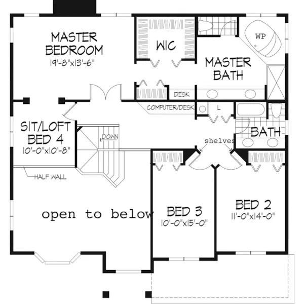 Modern House Plan Second Floor - Glen Woods Luxury Home 072D-0677 - Search House Plans and More