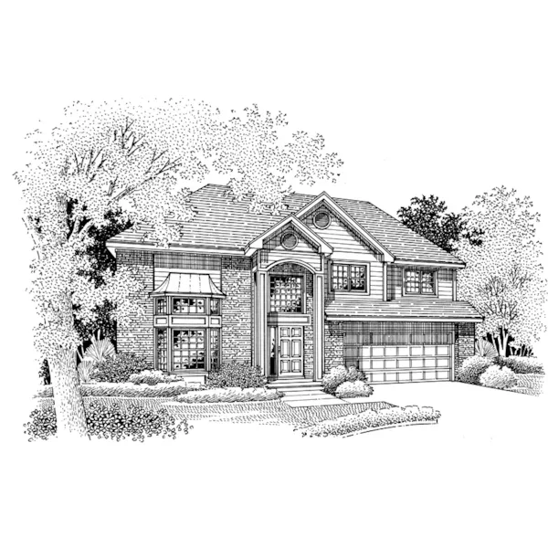 Modern House Plan Front of Home - Glen Woods Luxury Home 072D-0677 - Search House Plans and More