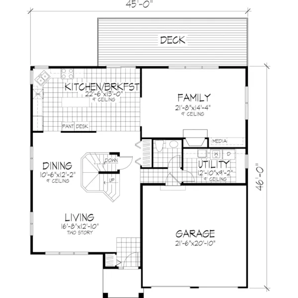 Southern House Plan First Floor - Wellington Mill Rustic Home 072D-0678 - Shop House Plans and More