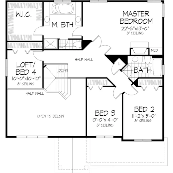 Southern House Plan Second Floor - Wellington Mill Rustic Home 072D-0678 - Shop House Plans and More