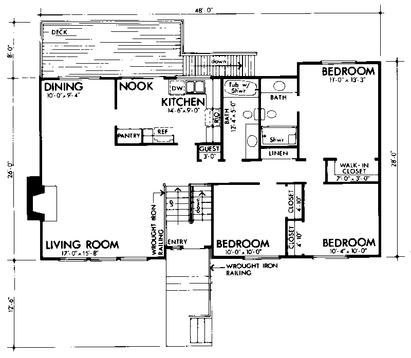 Rustic House Plan First Floor - Field Pointe Split-Level Home 072D-0686 - Search House Plans and More
