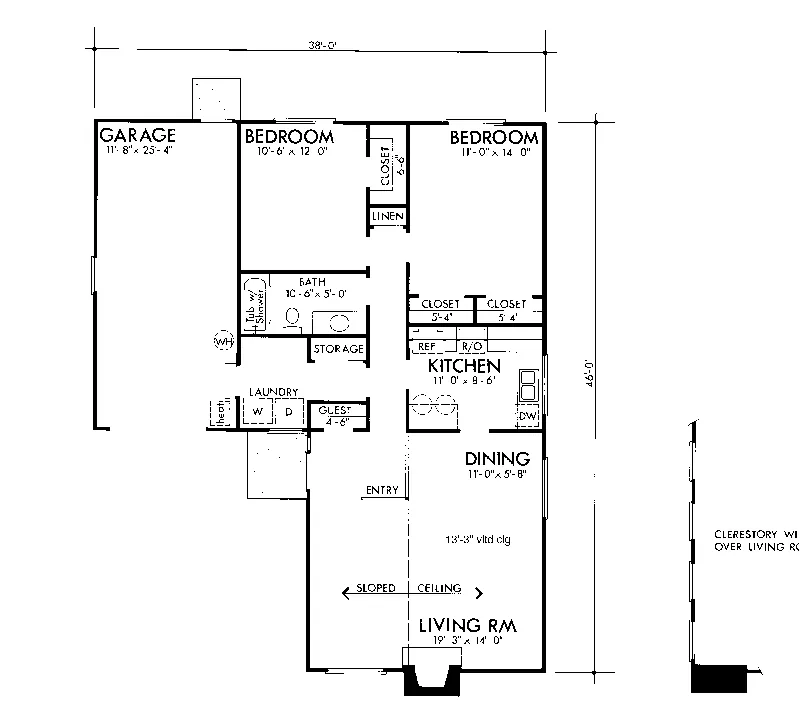 Mountain House Plan First Floor - Ridge Point Rustic Ranch Home 072D-0689 - Shop House Plans and More