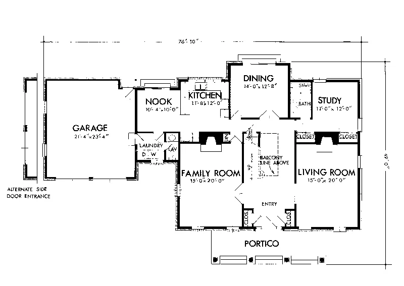 Southern House Plan First Floor - Susan Place Colonial Home 072D-0693 - Shop House Plans and More