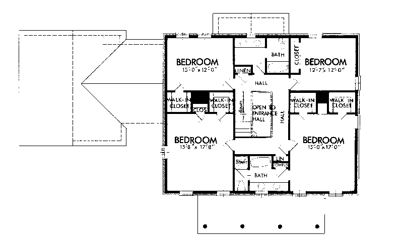 Traditional House Plan Second Floor - Susan Place Colonial Home 072D-0693 - Shop House Plans and More