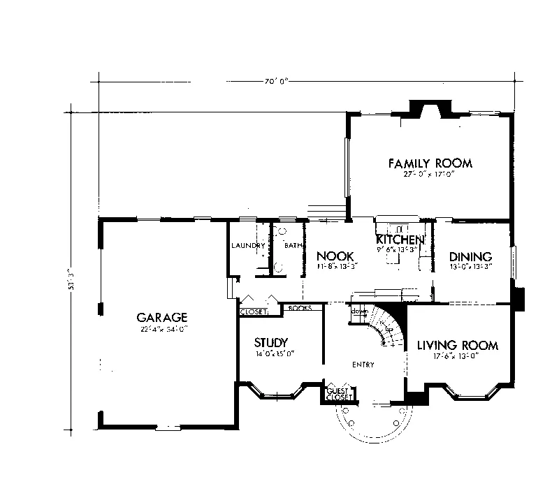 Greek Revival House Plan First Floor - Kentmore Colonial Home 072D-0694 - Search House Plans and More
