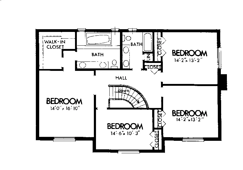 Southern House Plan Second Floor - Kentmore Colonial Home 072D-0694 - Search House Plans and More