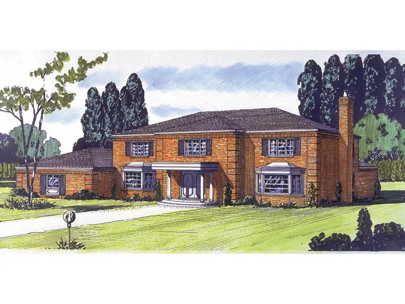 European House Plan Front of Home - Kentmore Colonial Home 072D-0694 - Search House Plans and More