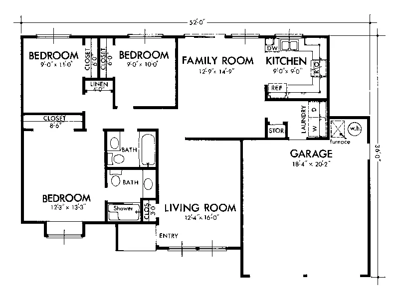 Ranch House Plan First Floor - Serama Ranch Home 072D-0697 - Shop House Plans and More