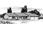 Ranch House Plan Front of Home - Serama Ranch Home 072D-0697 - Shop House Plans and More