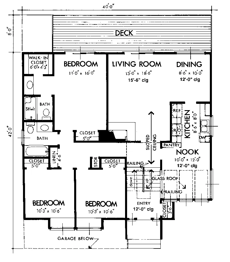 Contemporary House Plan First Floor - Tamara Trail Contemporary Home 072D-0715 - Shop House Plans and More