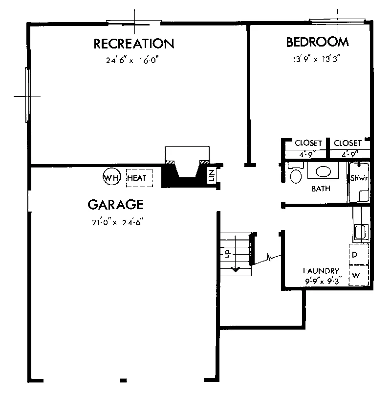 Contemporary House Plan Lower Level Floor - Tamara Trail Contemporary Home 072D-0715 - Shop House Plans and More