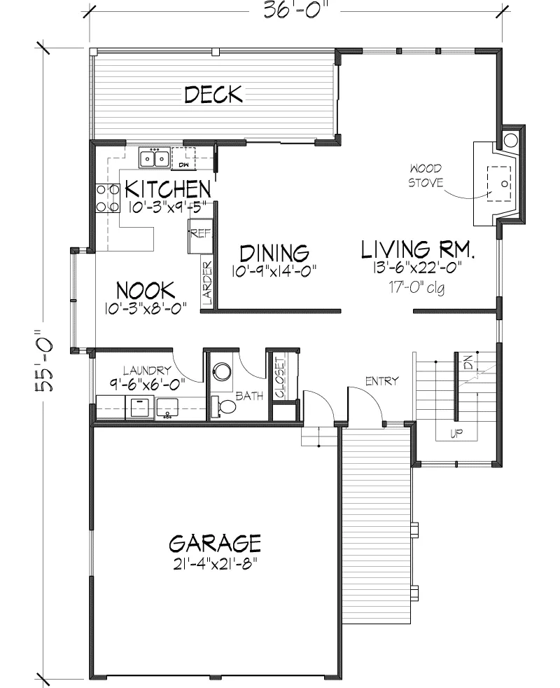 Contemporary House Plan First Floor - Hadden Bay Rustic Modern Home 072D-0716 - Search House Plans and More