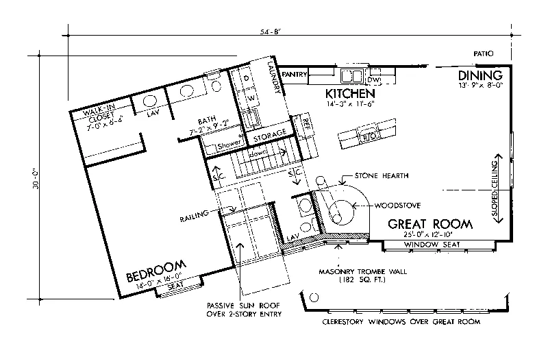 Ranch House Plan First Floor - Baran Contemporary Country Home 072D-0717 - Search House Plans and More