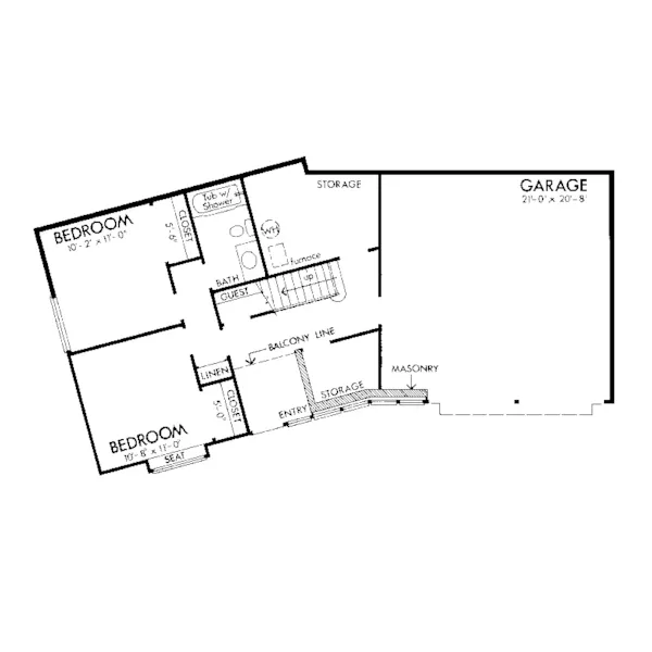 Southern House Plan Lower Level Floor - Baran Contemporary Country Home 072D-0717 - Search House Plans and More