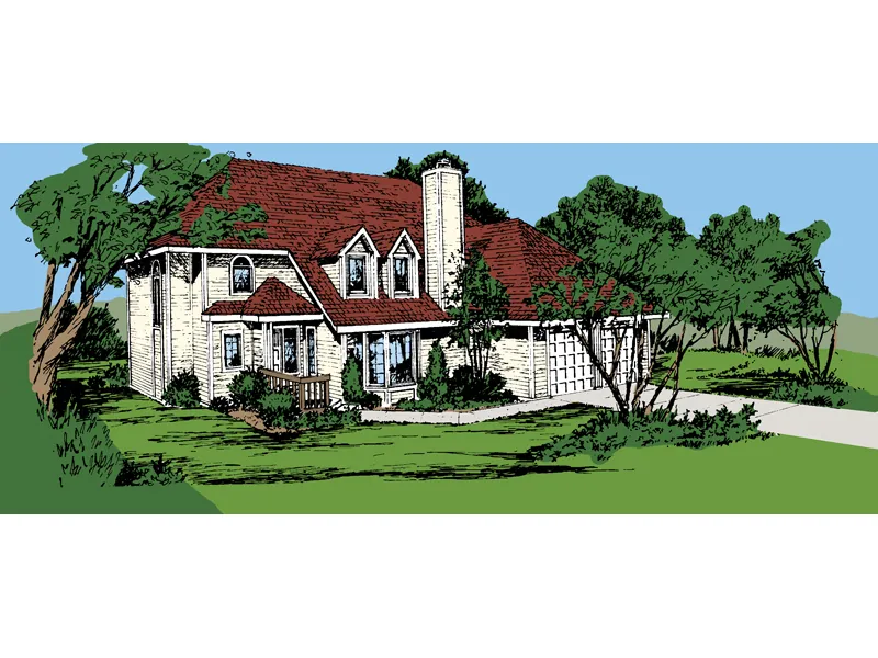 Traditional House Plan Front of Home - Clark Hollow Country Home 072D-0718 - Search House Plans and More